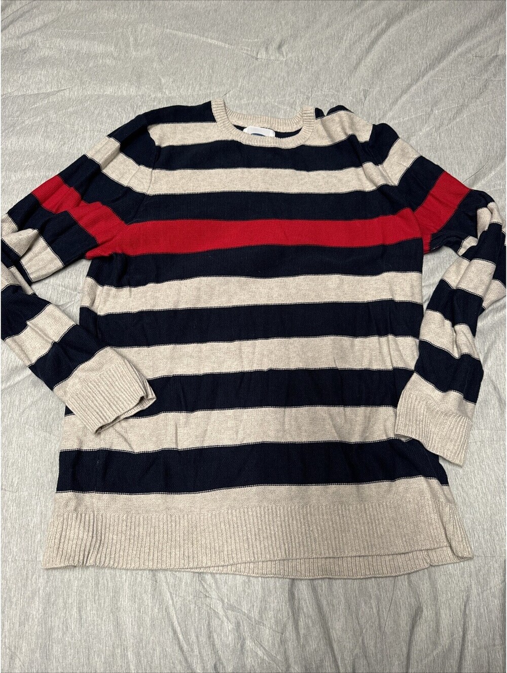 Men’s Old Navy Red & Blue Stripe Crew neck Sweater Sz XL